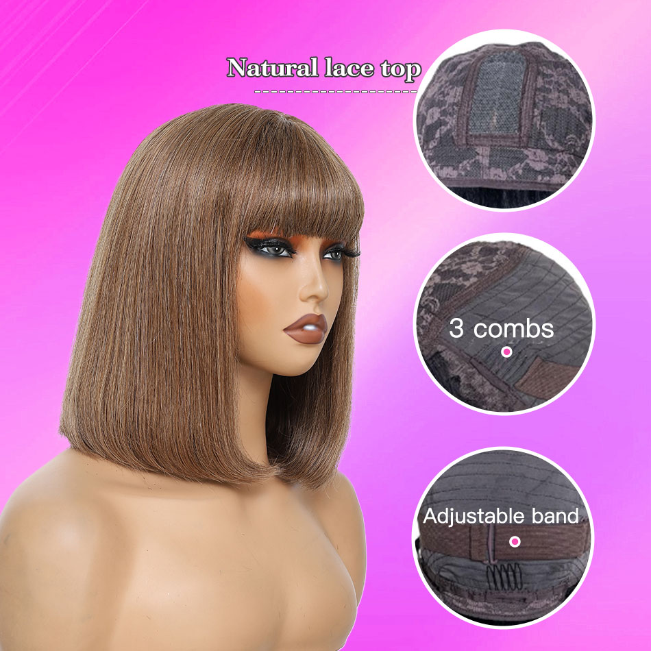 Kısa Bob Kahverengi Düz Gerçek - Hair Care Women incelemesi ve fiyatı